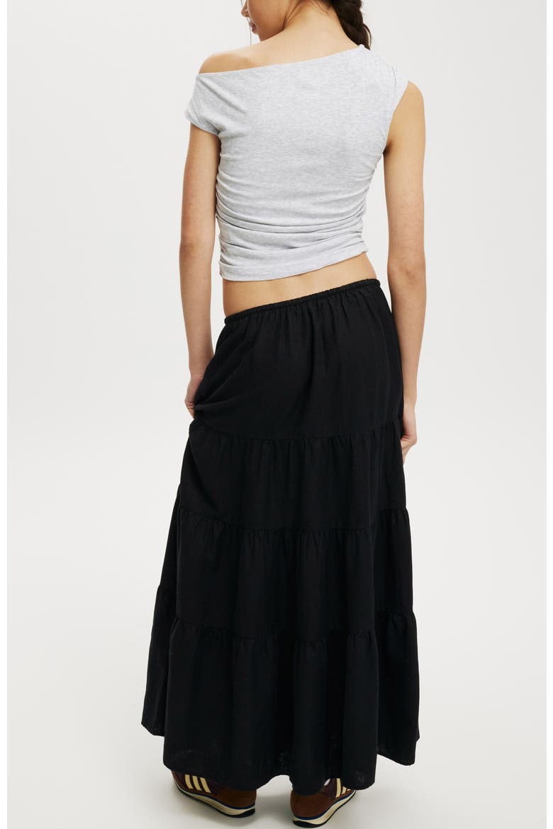 Women's Haven Tiered Maxi Skirt, Alternate, color, Black