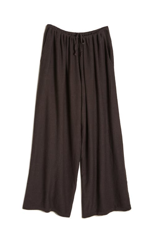 Oyun Misu Linen Wide Leg Pants In Espresso