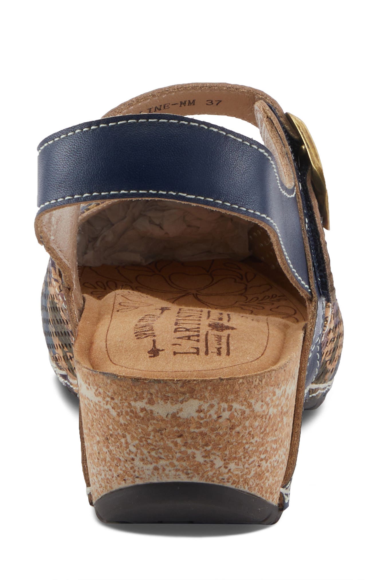 L'Artiste by Spring Step Koraline Ankle Strap Clog, Alternate, color, Navy Multi
