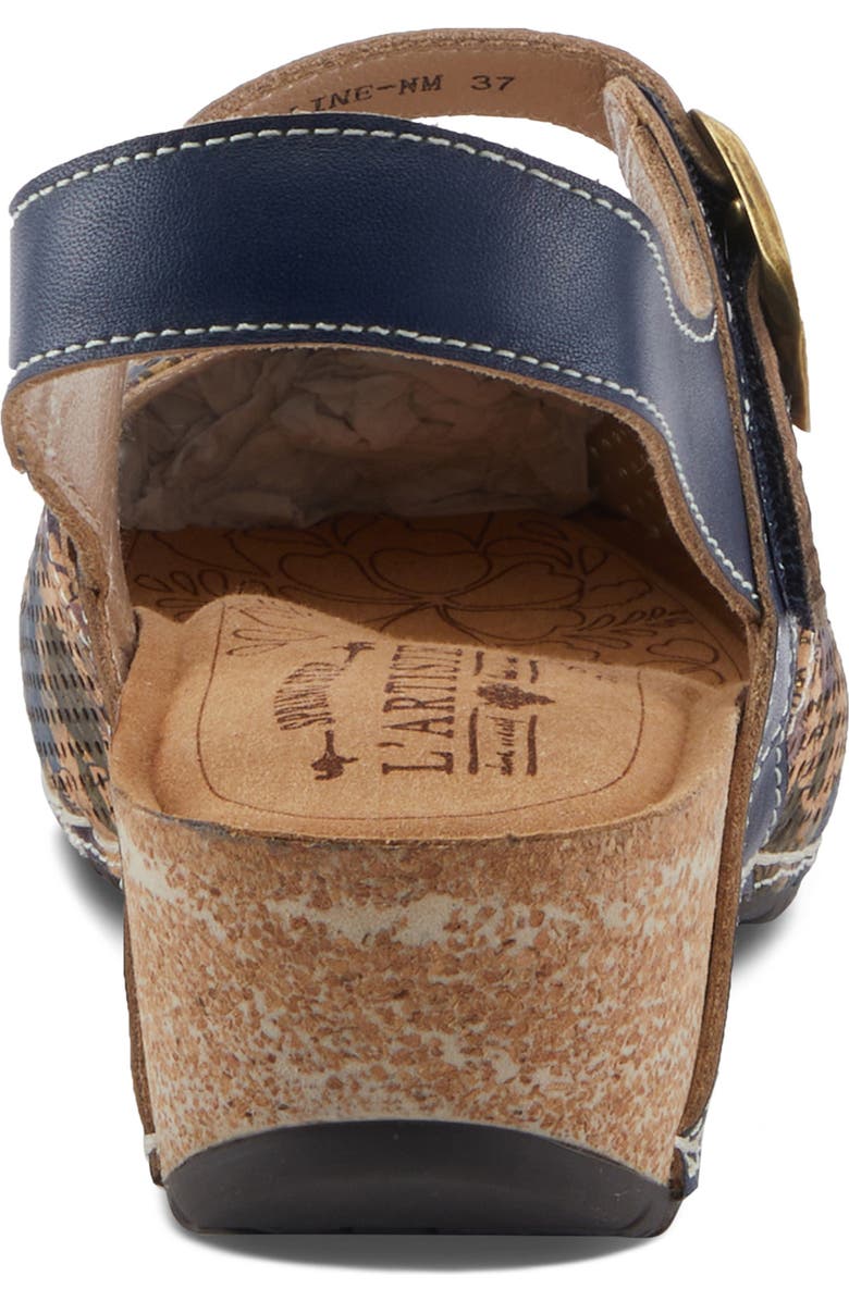 L'Artiste by Spring Step Koraline Ankle Strap Clog, Alternate, color, Navy Multi