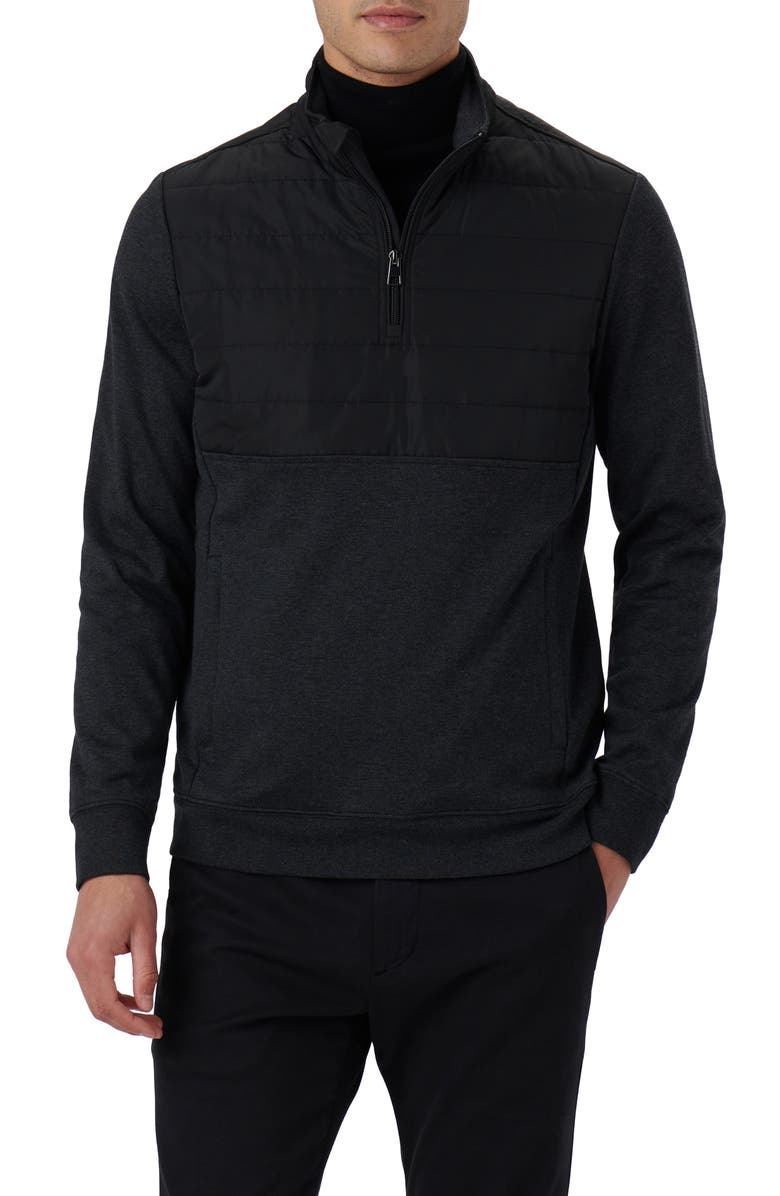 Bugatchi Quarter Zip Pullover, Main, color, 