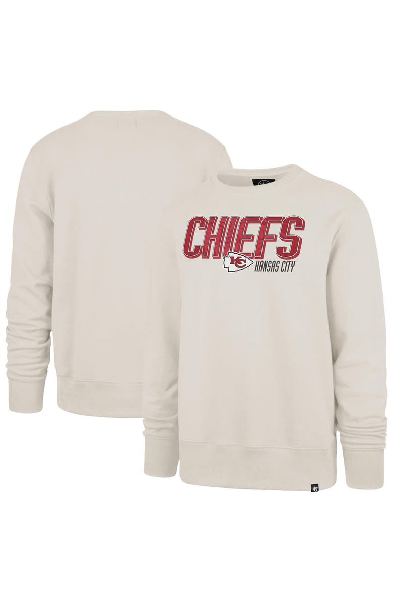 '47 Men's '47 Cream Kansas City Chiefs Locked In Headline Pullover Crewneck, Main, color, Cream