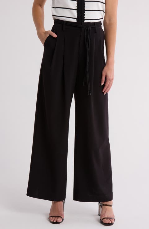 Belted Wide Leg Pants
