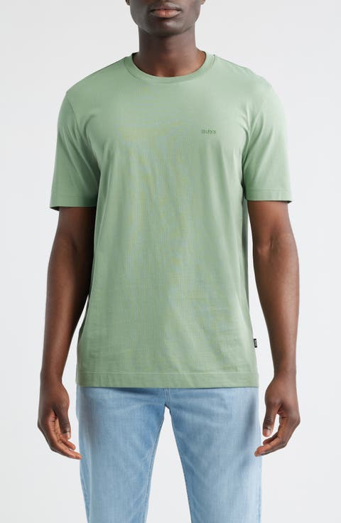 残りわずか BOSS GREEN テニスボール ロゴ コットン Tシャツ Stylish Green Print T-Shirts for Men by HUGO BOSS | BOSS Men