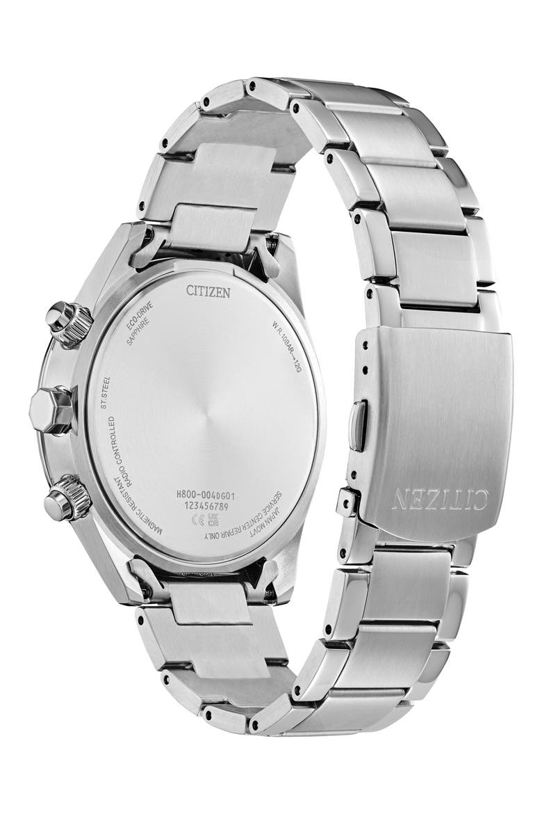 Sport Luxury Atomic Timekeeping Bracelet Watch, 43mm, Alternate, color, SILVER-TONE
