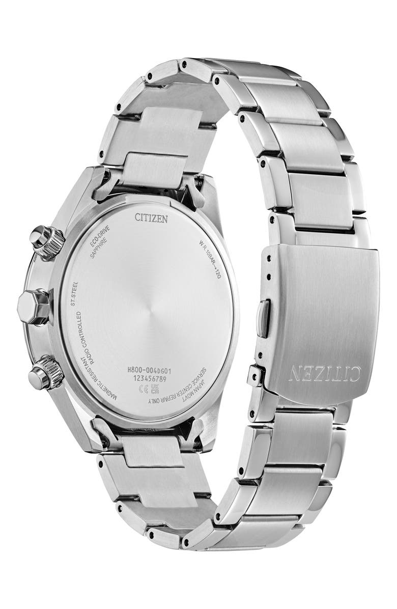 Citizen Sport Luxury Atomic Timekeeping Bracelet Watch, 43mm, Alternate, color, Silver-Tone