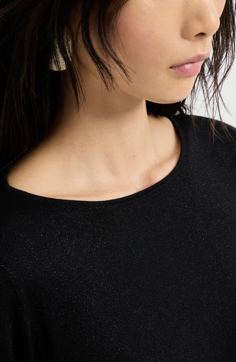 Brunello Cucinelli Cashmere and silk Sparkling sweater, Alternate, color, Black