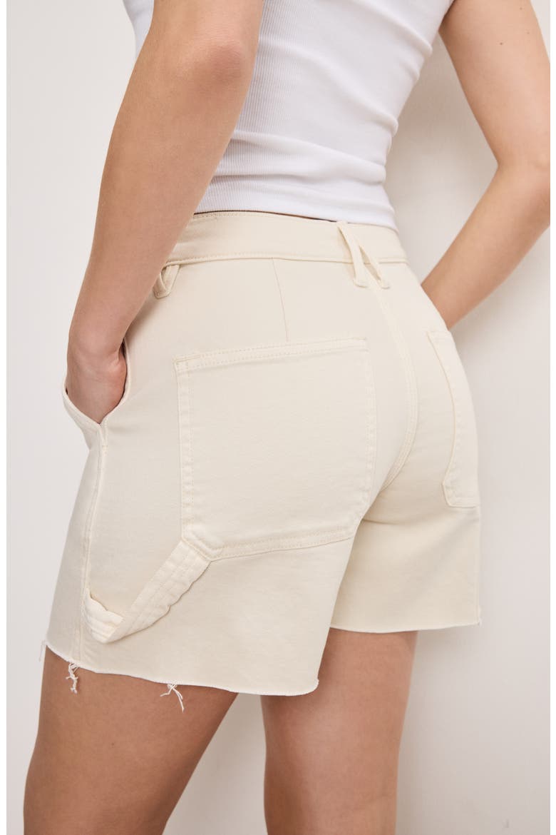 Cutoff Carpenter Denim Shorts, Alternate, color, ECRU003