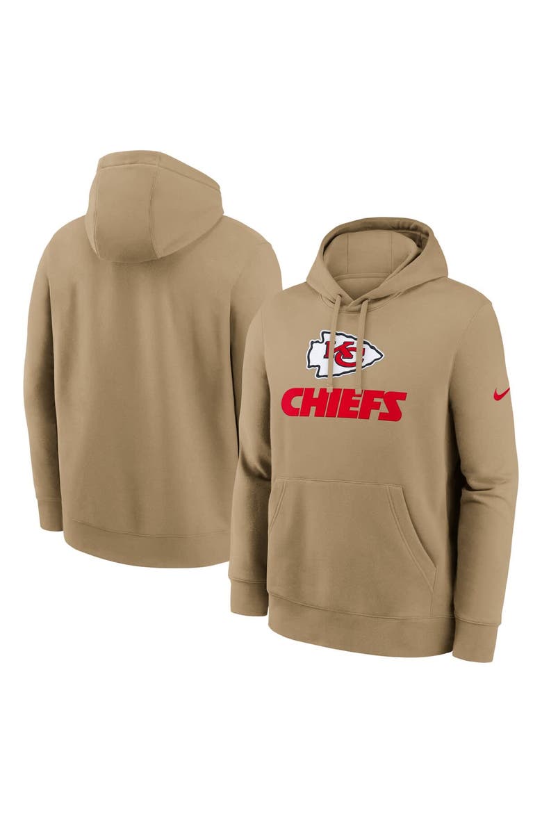 Men's Nike Tan Kansas City Chiefs Best Season Rewind Club Pullover Hoodie, Main, color, Tan