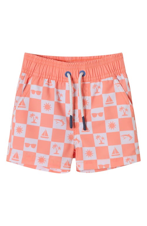 Andy & Evan Long Sleeve Two-piece Rashguard Swimsuit In Orange Beige