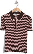 JASON WU Chevron Stripe Polo Sweater
