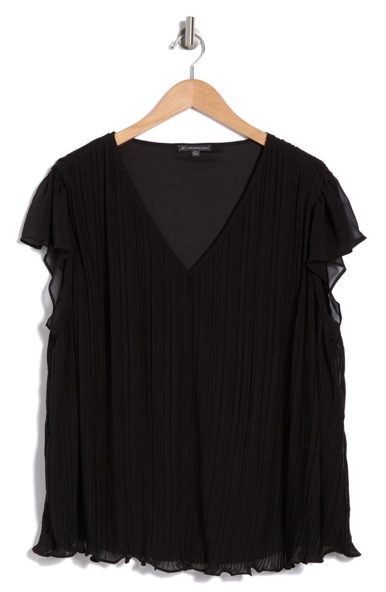 Adrianna Papell V-Neck Flutter Sleeve Top, Alternate, color,