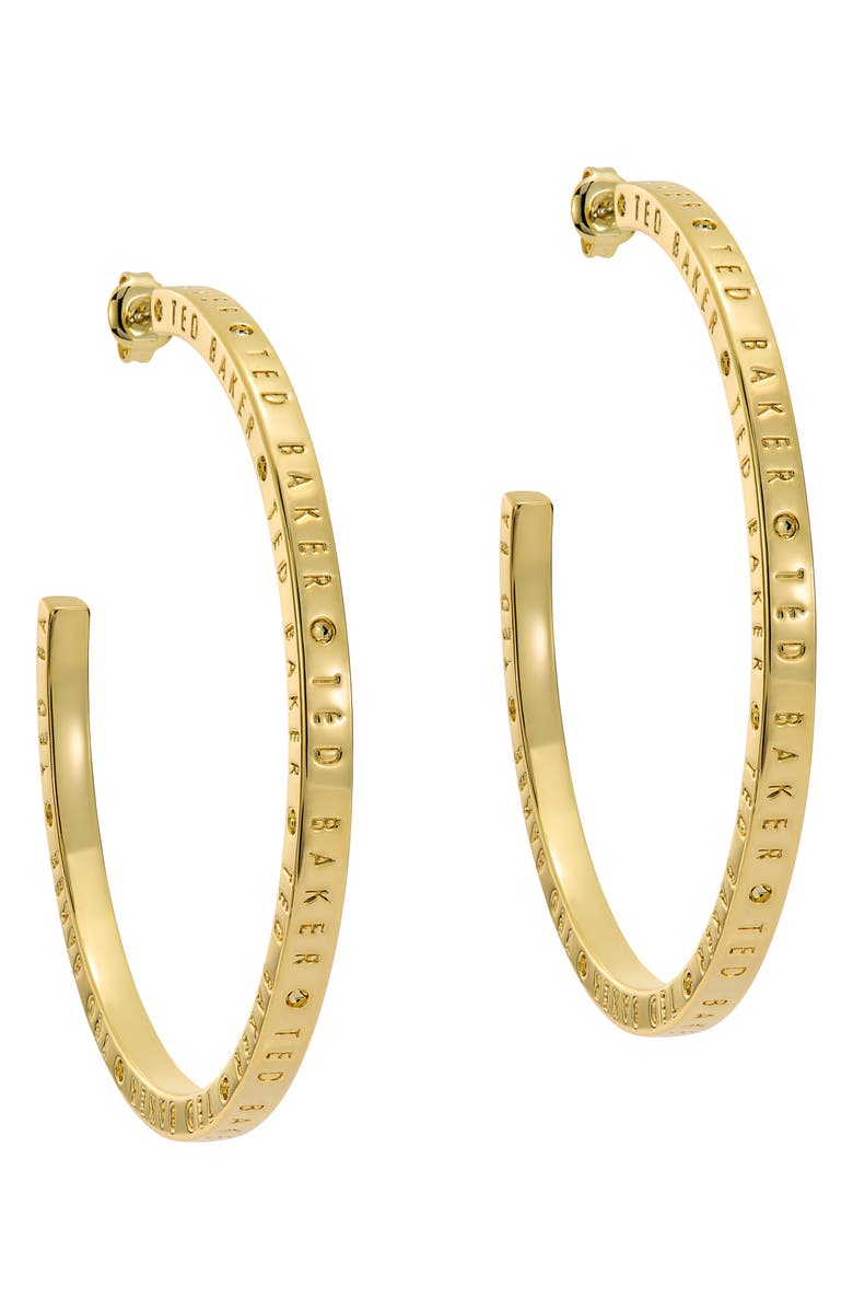 Ted Baker Loa Logo Hoop Earrings, Main, color, 