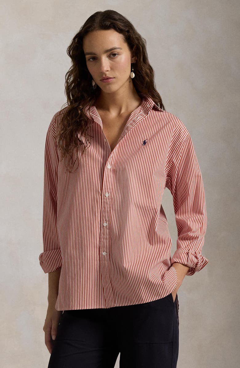 Polo Ralph Lauren Stripe Relaxed Fit Cotton Button-Up Shirt, Alternate, color,
