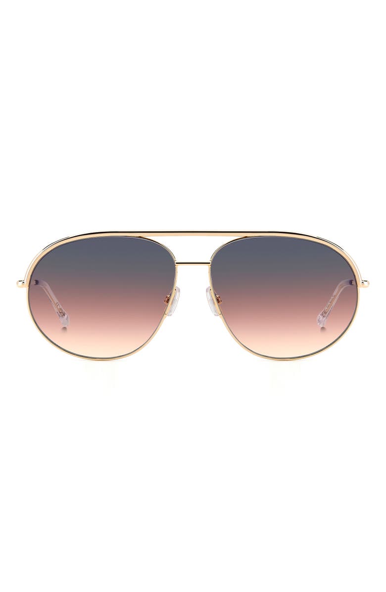 Isabel Marant 62mm Oversize Navigator Sunglasses, Main, color, Rose Gold/ Grey Fuchsia