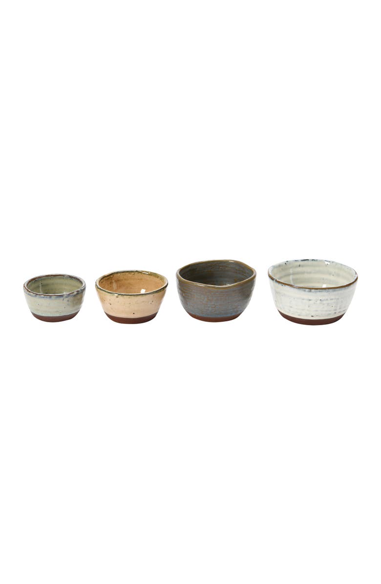 Storied Home Stoneware Bowls with Reactive Glaze Finish, Set of 4, Main, color, Grey