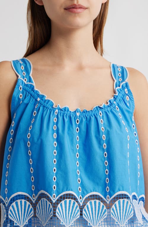 Rails Esperanza Eyelet Crop Tank In Blue