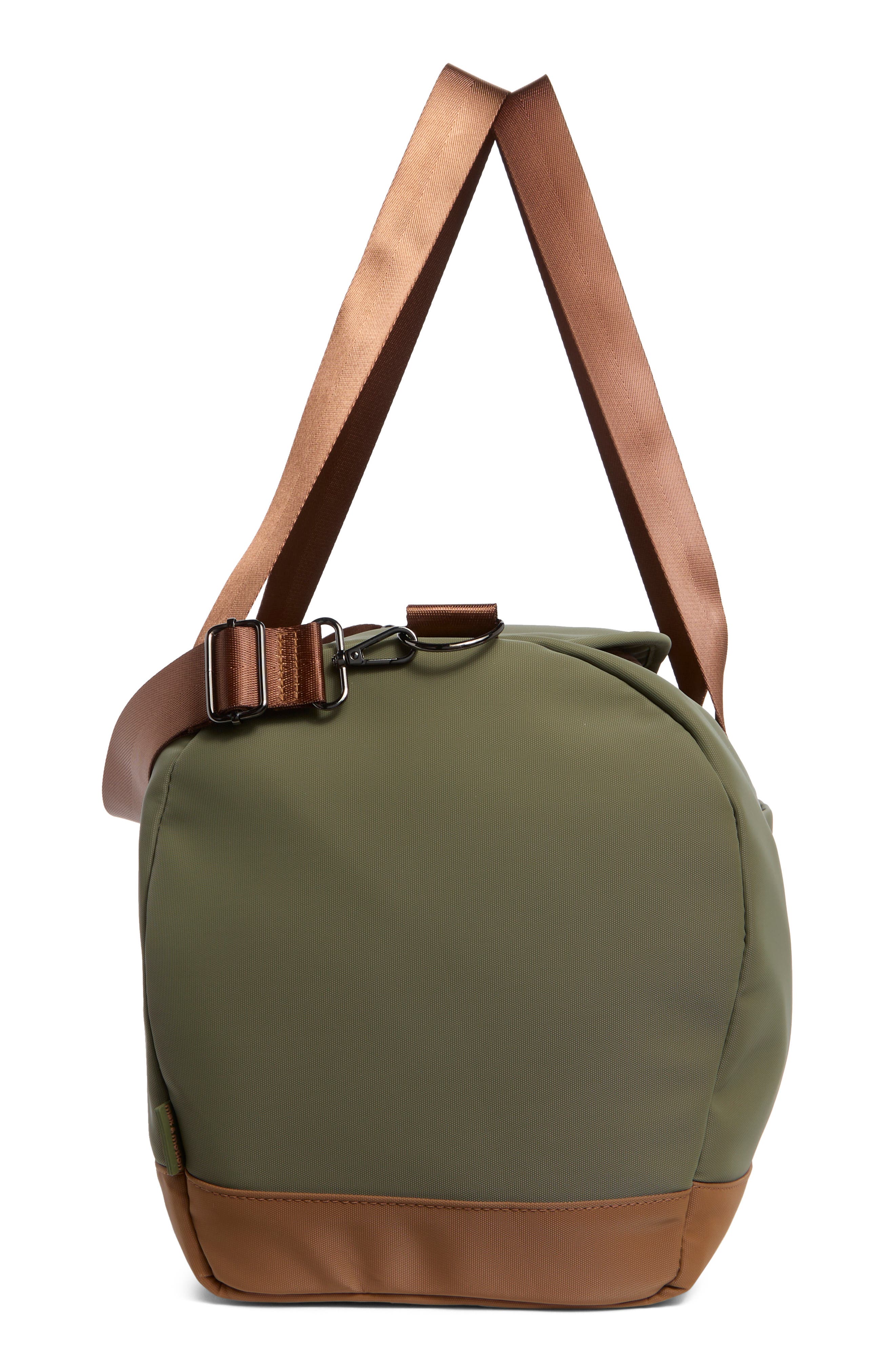 Faux Leather Duffle Bag, Alternate, color, NORDSTROM HUNTER/ MOCHA