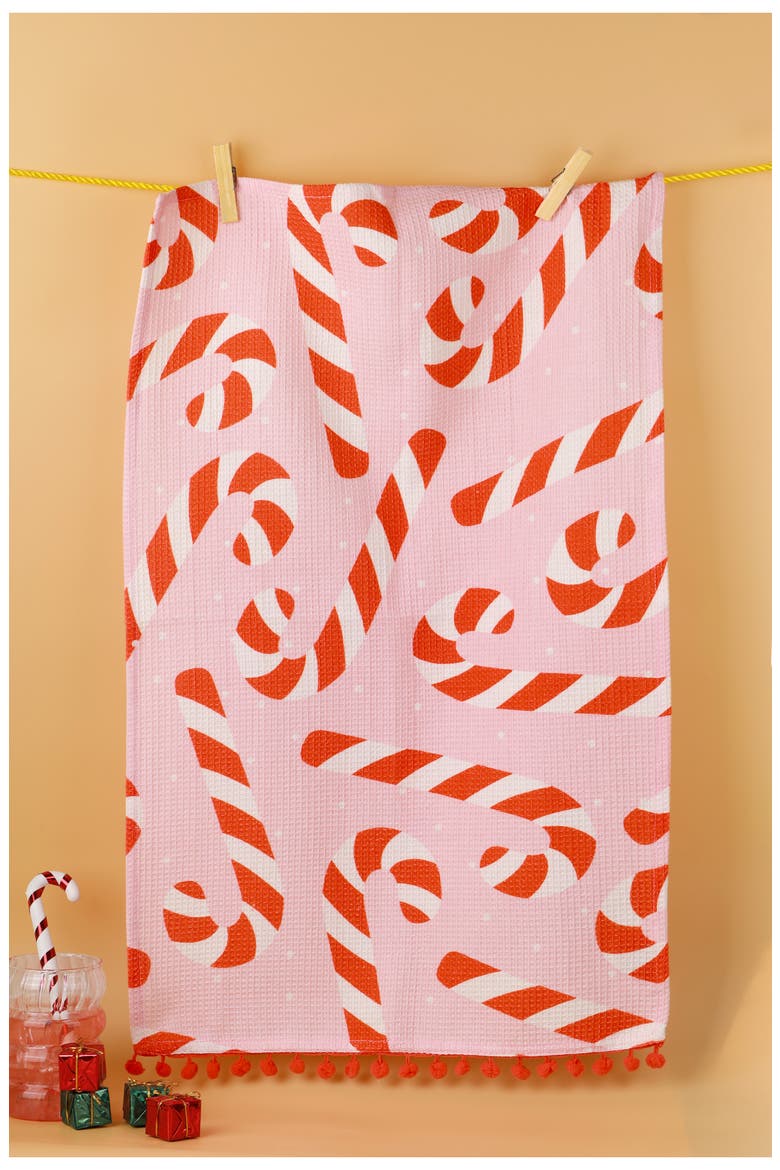 Merry & Bright Modern Holiday Kitchen Towels, Alternate, color, PINK