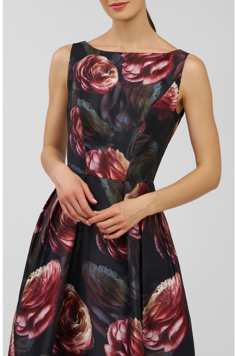 Elsa Jacquard Fit & Flare Dress, Alternate, color, PRIMROSE/ ONYX