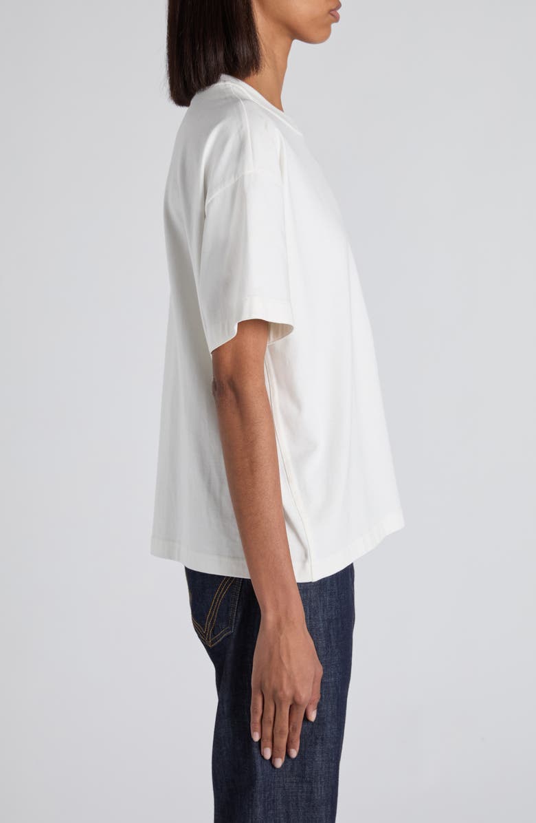 Bottega Veneta Pima Cotton Pocket T-Shirt with Intrecciato Suede Patch, Alternate, color, 9071 Chalk