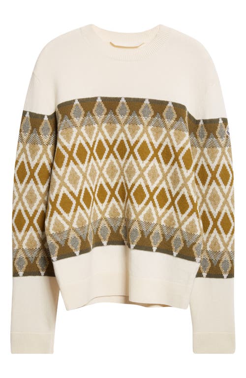 Moncler Fair Isle Virgin Wool Sweater In Neutral