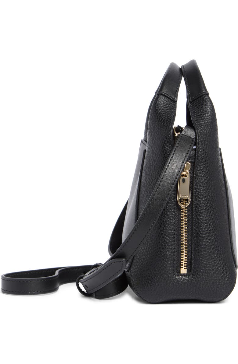 Furla Miagilda Mini Leather Tote, Alternate, color, Nero