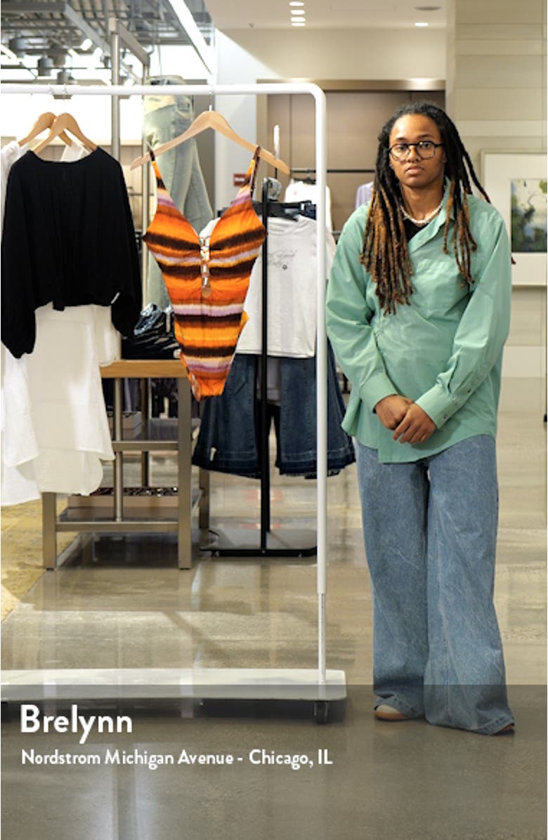 Horizon Beaded Lace-Up One-Piece Swimsuit, sales video thumbnail