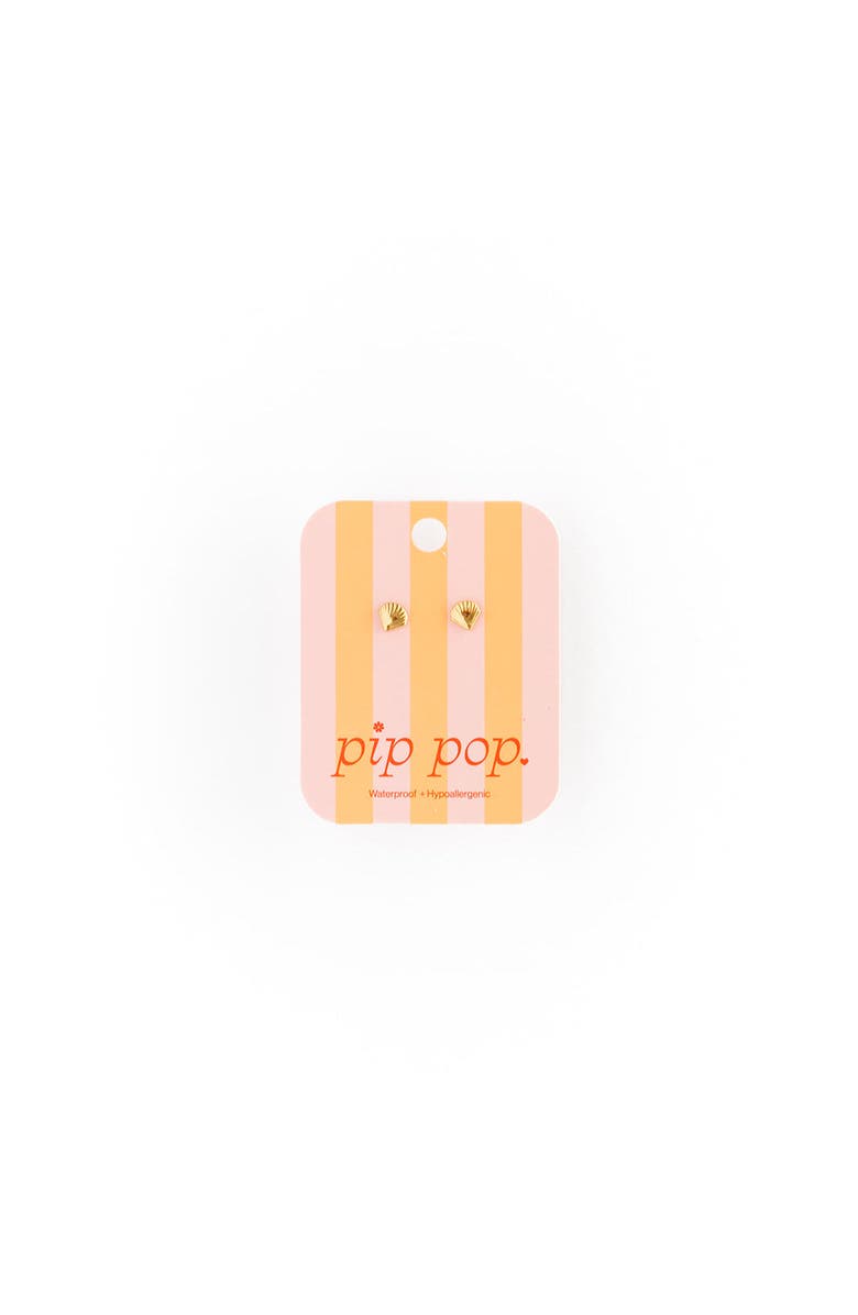 Pip Pop Seashell Stud Earrings, Alternate, color, Gold