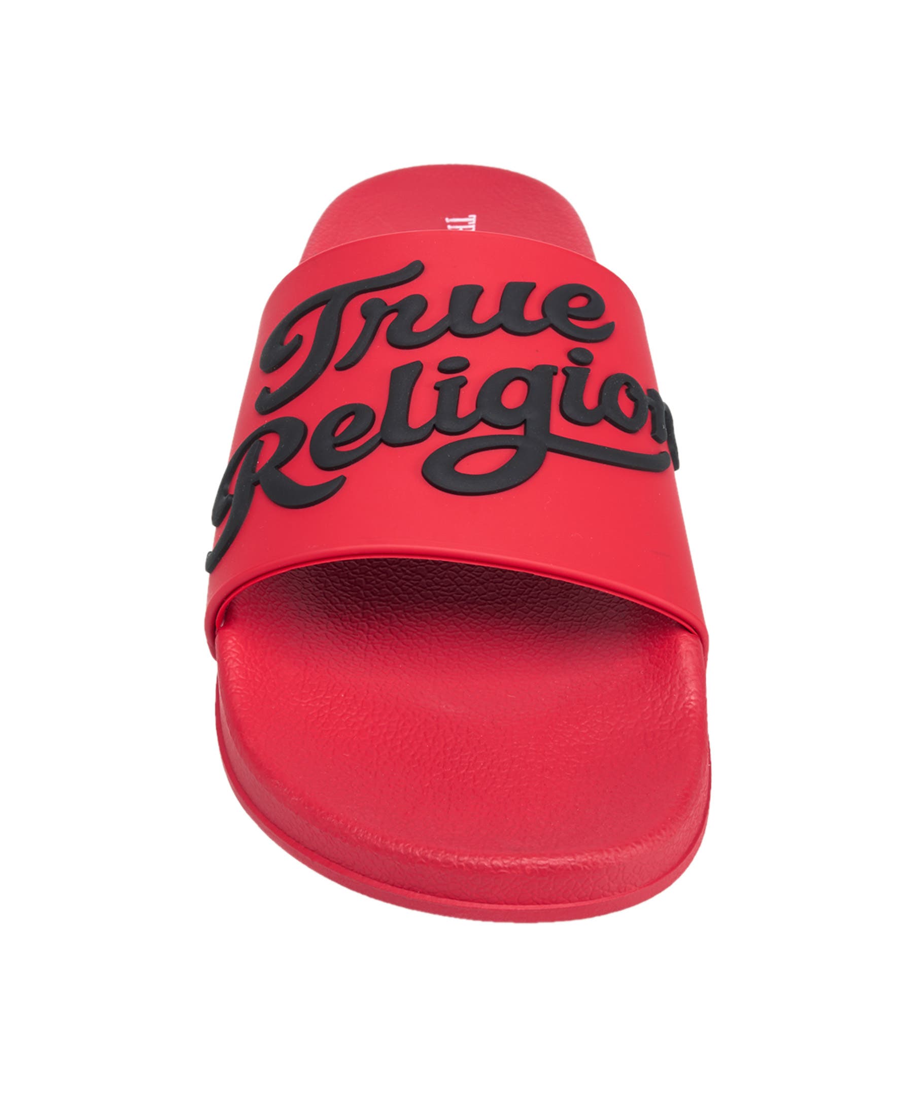 True Religion Drake Script Logo Pool Slide, Alternate, color, Red