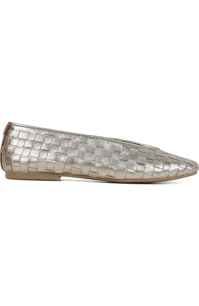 Gentle Souls Willow Woven Flat, Alternate, color, Gravel Leather