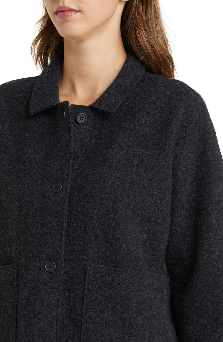 Eileen Fisher Boxy Spread Collar Boiled Wool Jacket, Alternate, color,