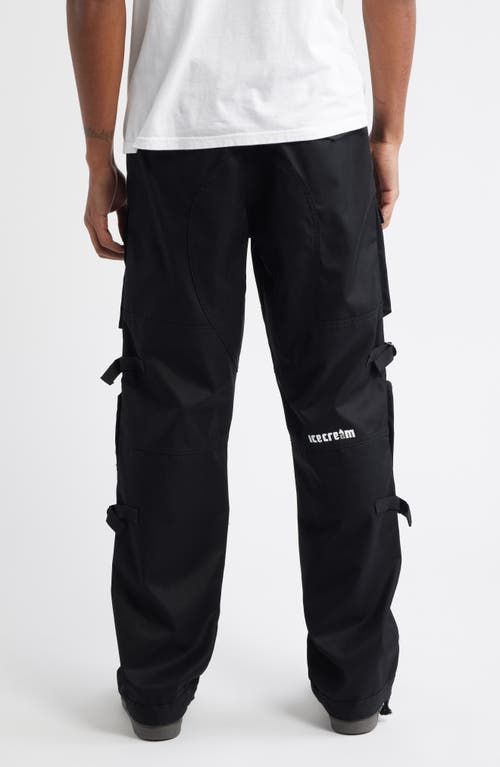 Icecream Big Bag Cotton Twill Cargo Pants In Black