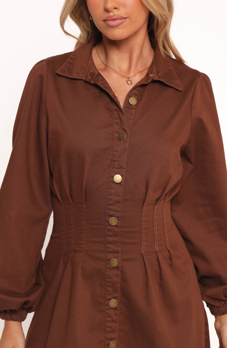 Petal & Pup Phoenix Long Sleeve Minidress, Alternate, color, Brown Denim
