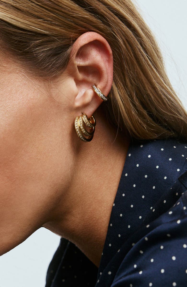 ROXANNE ASSOULIN The Triple Hoop Earrings, Alternate, color, Gold