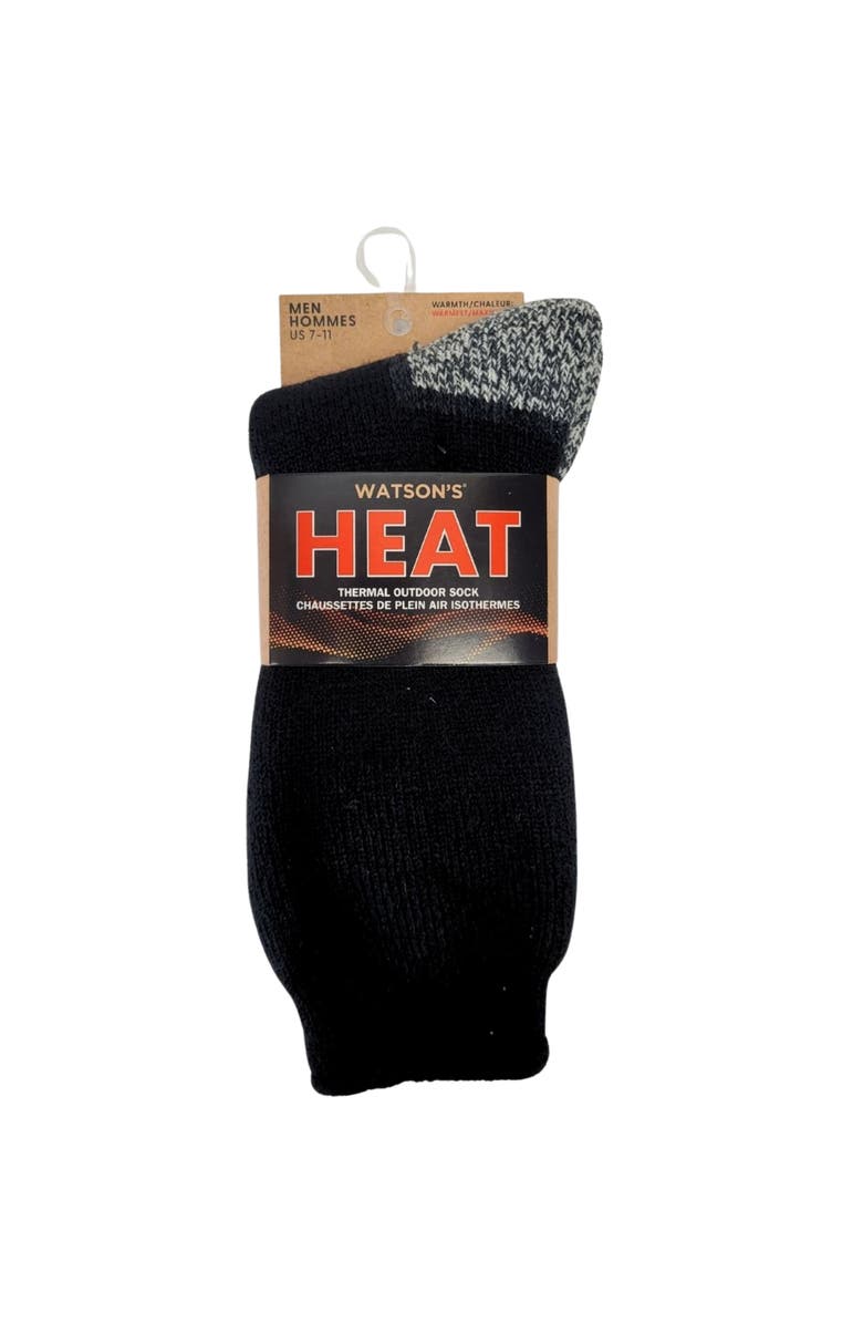 Watson's Men HEAT Thermal Crew Socks, Alternate, color, Black