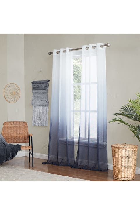 Shadow Set of 2 Ombré Sheer Panel Curtains