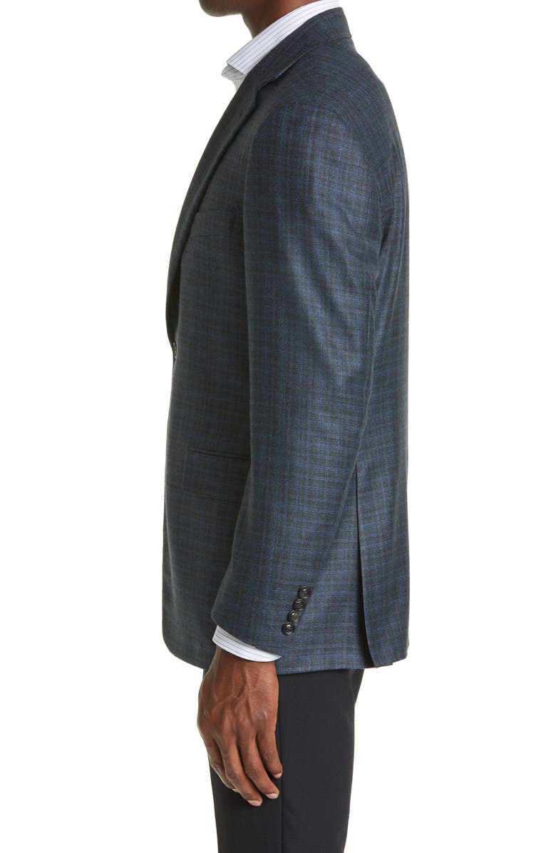 Canali Siena Plaid Silk & Cashmere Sport Coat, Alternate, color,