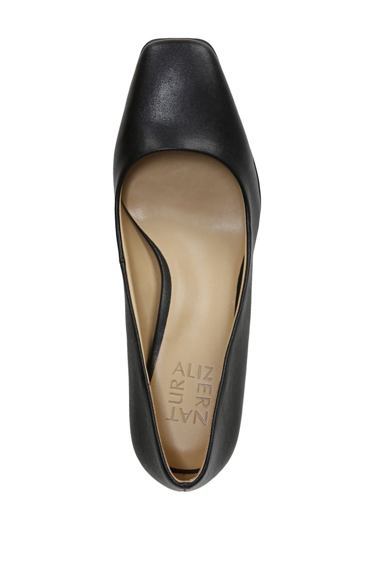 Naturalizer Warner Square Toe Pump - Wide Width Available, Alternate, color, Black Smooth