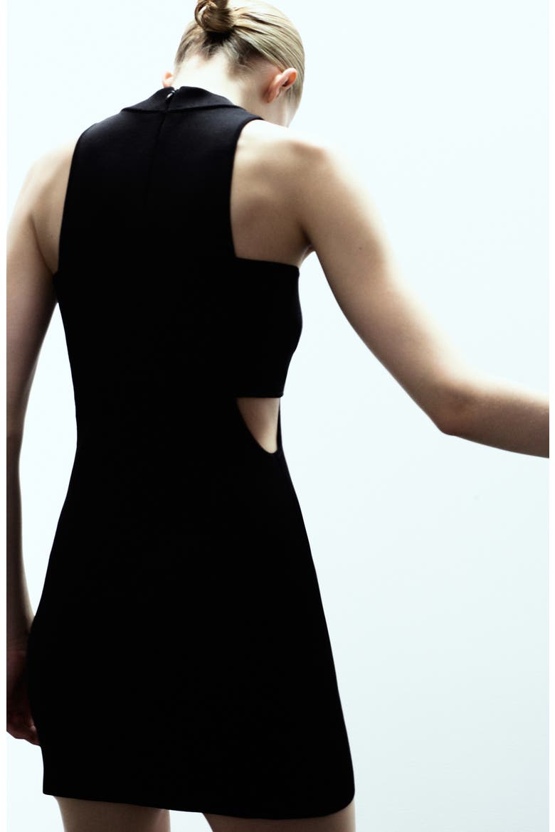 x Kaia Gerber Cutout Knit Dress, Alternate, color, BLACK