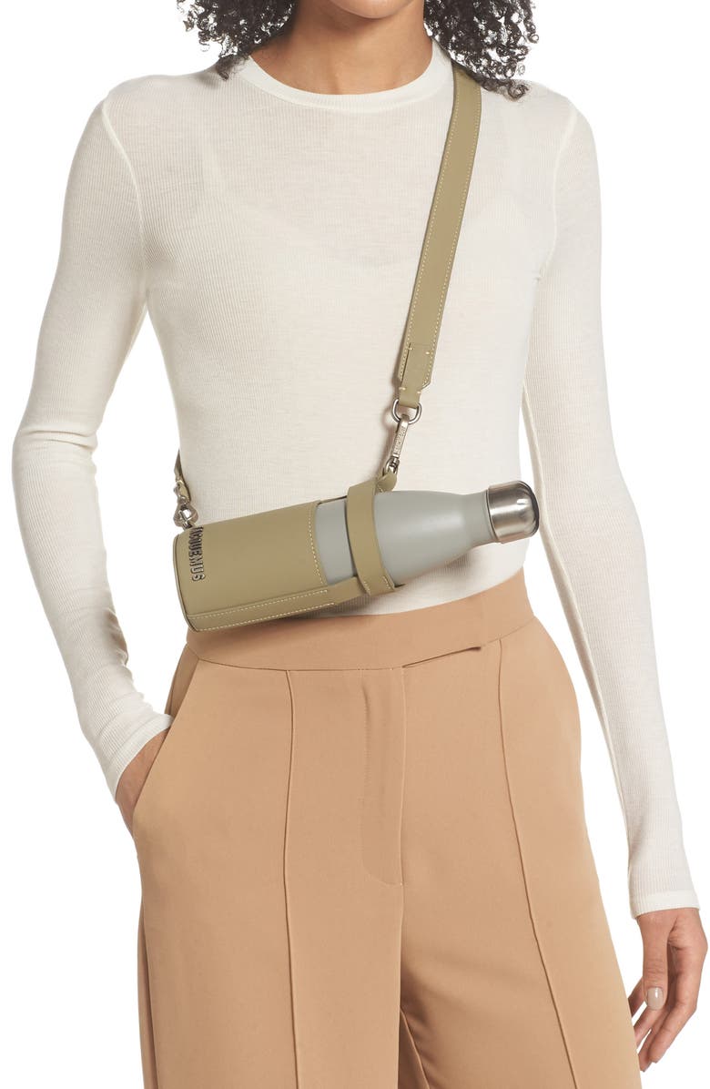 Jacquemus Le Porte Gourde Crossbody Leather Bottle Holder, Alternate, color,