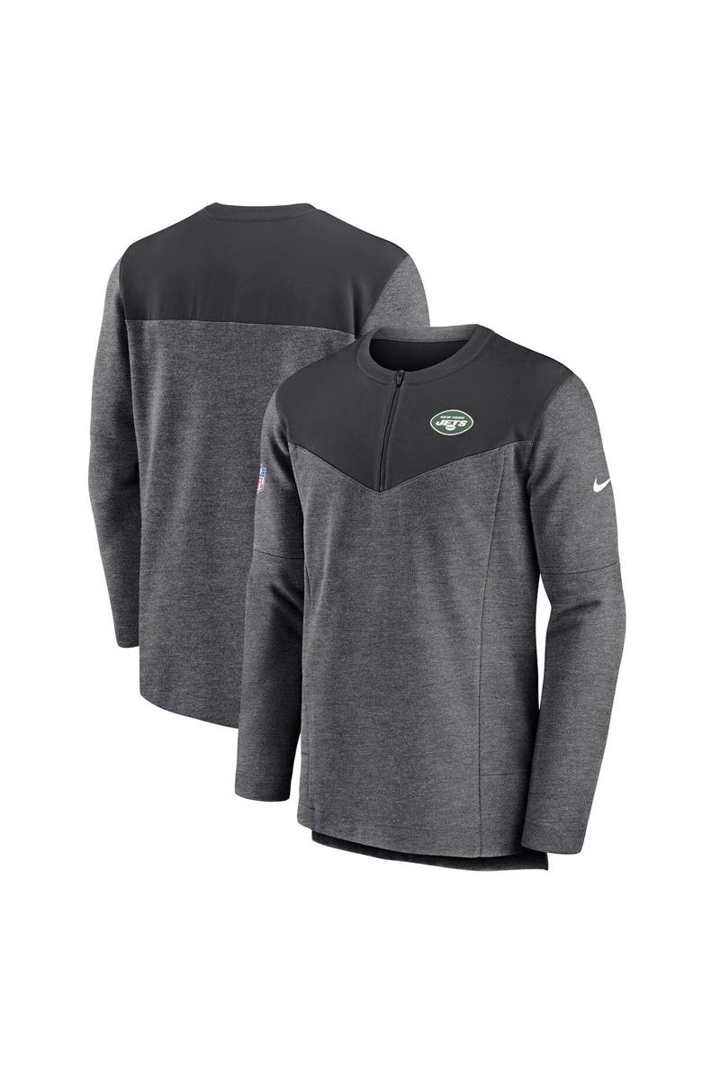 Nike Men's Nike Charcoal New York Jets Sideline Lockup Performance Quarter-Zip Top, Main, color, Charcoal
