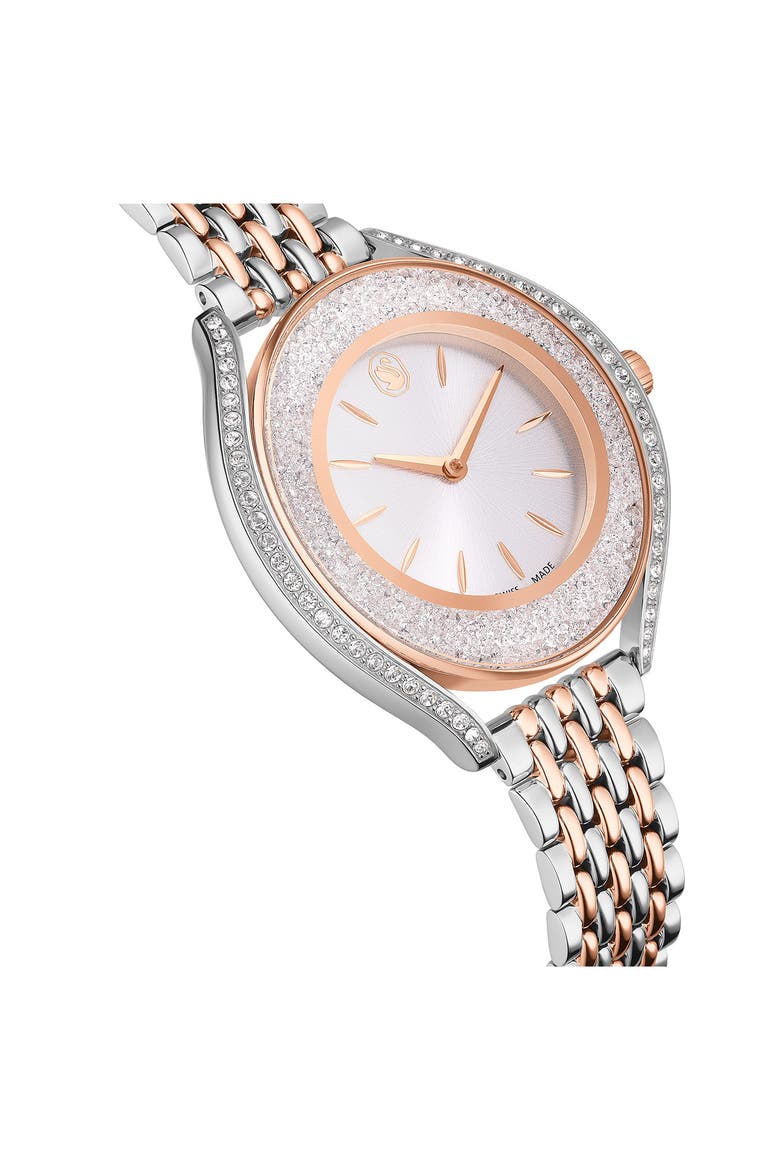 Crystalline Aura Bracelet Watch, 35mm x 40mm, Alternate, color, SILVER/ PINK