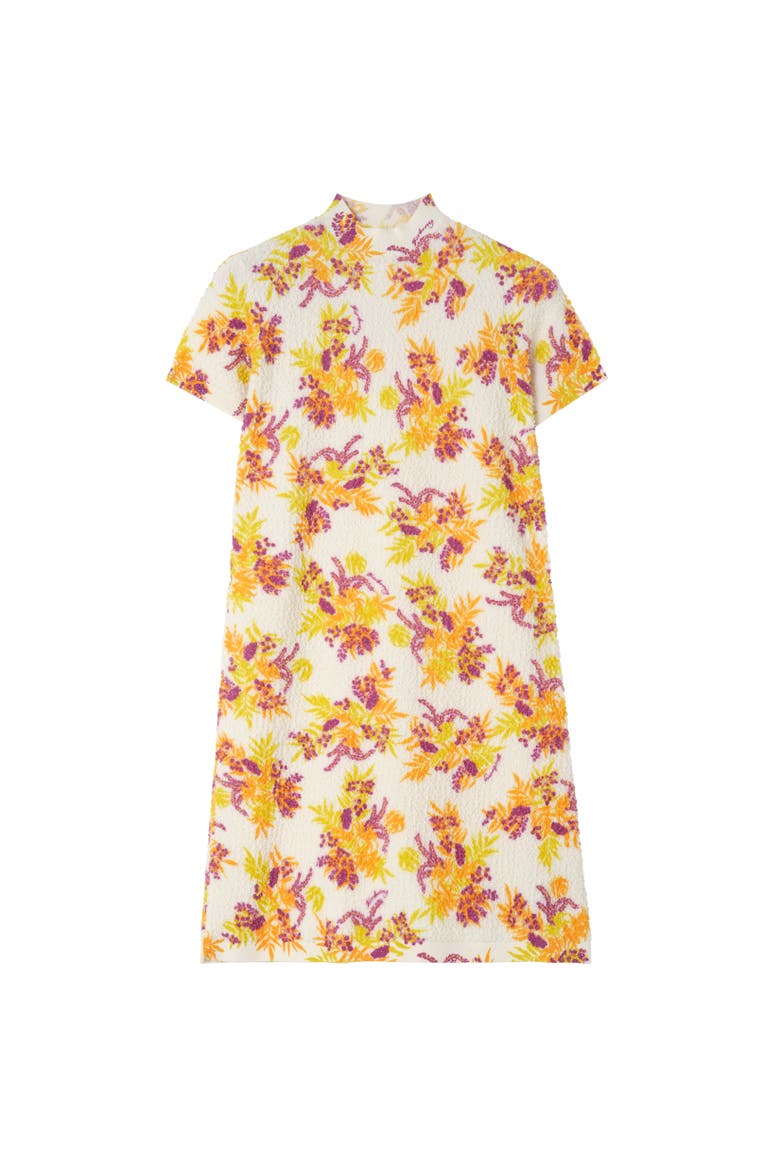 Floral Cotton Blend Dress, Alternate, color, Allium purple