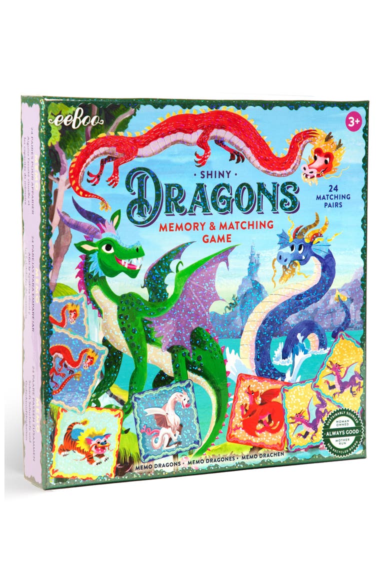 Dragons Shiny Memory & Matching Card Game, Main, color, MULTI