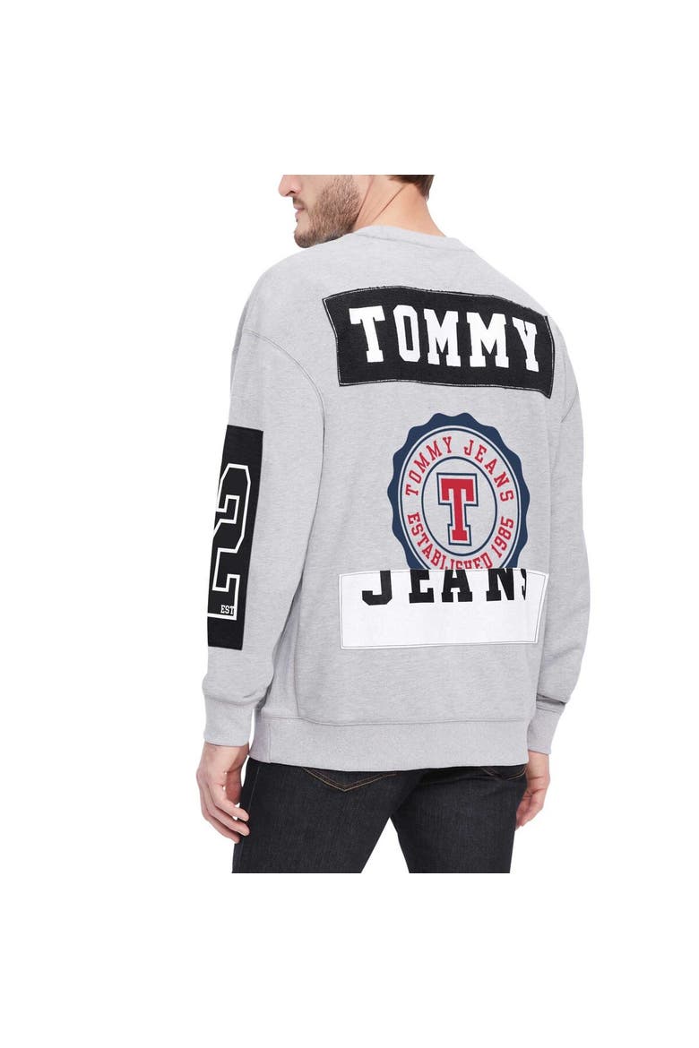 Men's Tommy Jeans Heather Gray Brooklyn Nets Hayes Crew Neck Pullover Sweatshirt, Alternate, color, Heather Gray