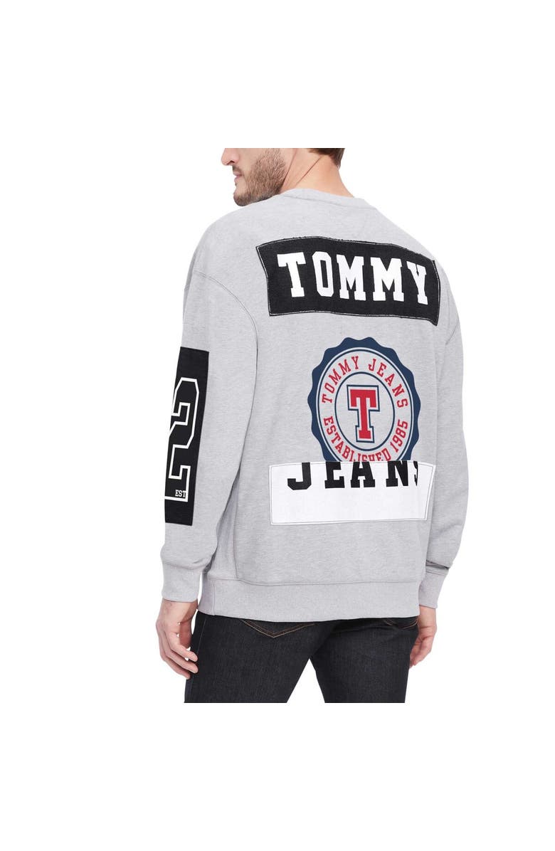TOMMY JEANS Men's Tommy Jeans Heather Gray Brooklyn Nets Hayes Crew Neck Pullover Sweatshirt, Alternate, color, Heather Gray
