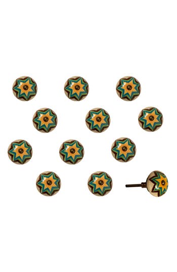 Kinetic 12-pack Knobs In Green Yellow Star
