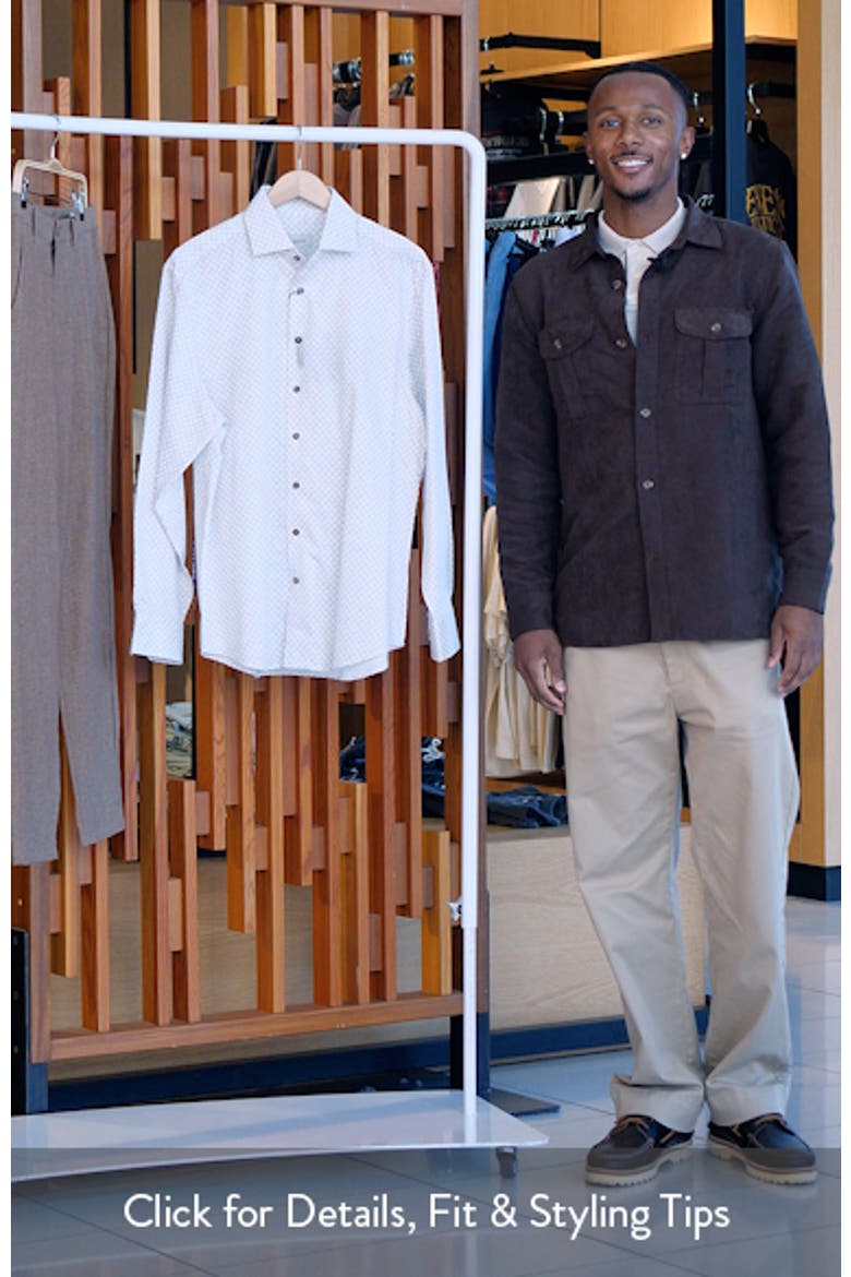 Alvin Shaped Fit Geo Print Button-Up Shirt video