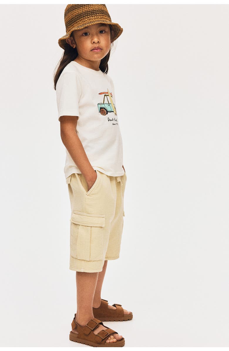 H&M Cargo Shorts, Alternate, color, Beige